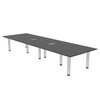 Skutchi Designs 10 Ft Rectangular Room Table, Power And Data, Silver Post Legs, 10 Person Table, Asian Night H-REC-48119PT-AN-EL